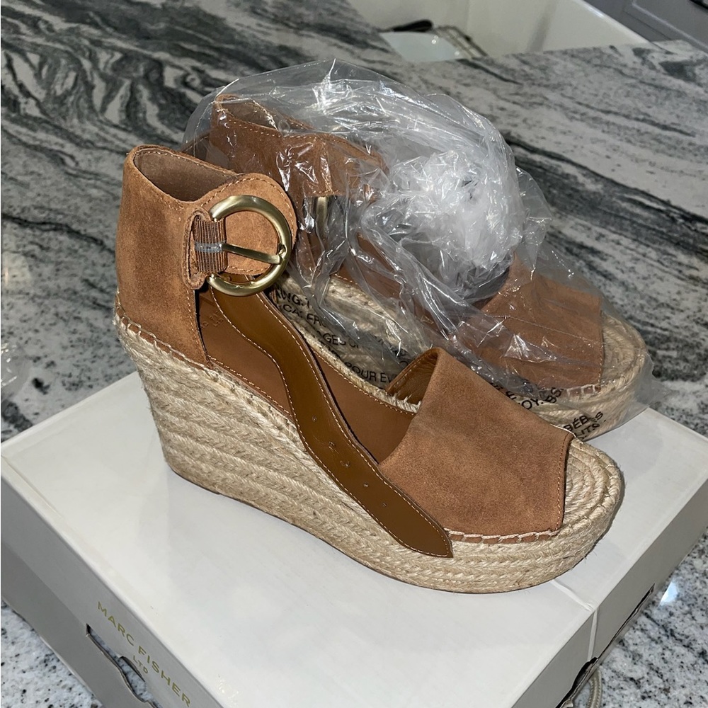 Marc Fisher Tan Wedges